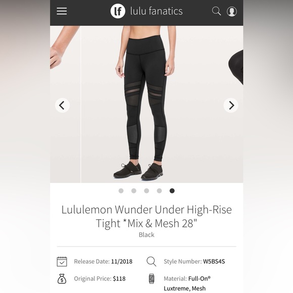 Lululemon Wunder Under High-Rise Tight *Mix & Mesh 28” - Picture 1 of 10